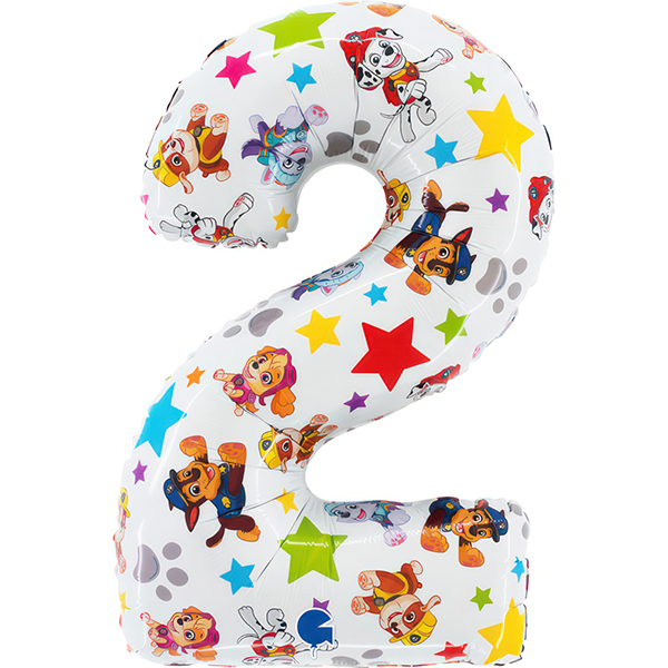 (image for) 26" Paw Patrol Age 2 Supershape Number Balloons