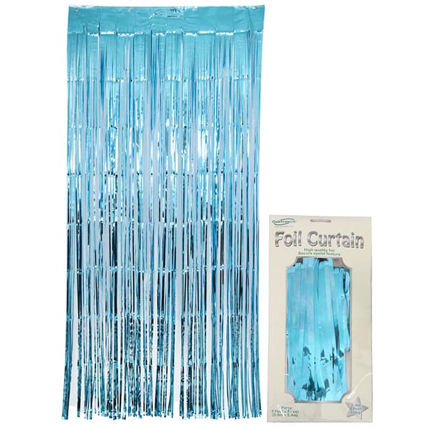 Metallic Light Blue Door Curtain