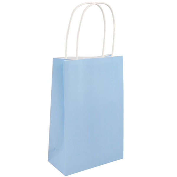 Baby Blue Paper Party Gift Bags 24pk