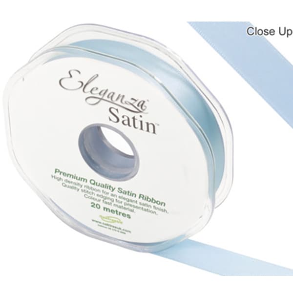 Light Blue Double Faced Satin Ribbon 15mm x 20m