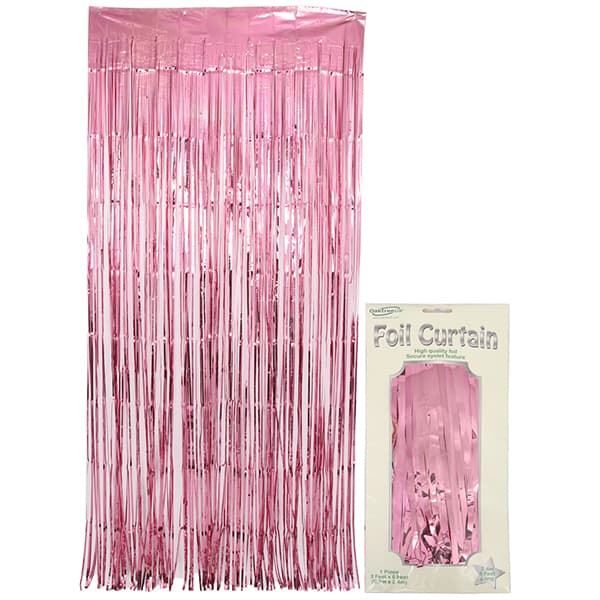 Metallic Light Pink Foil Door Curtain