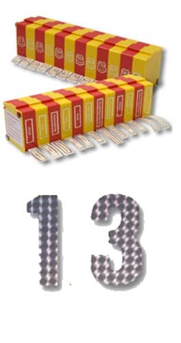 (image for) Holographic Silver Sticky Label Numeral Dispenser 0-9