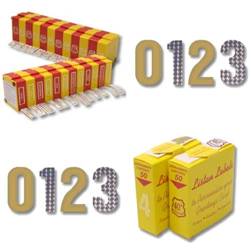 (image for) Gold And Holographic Numeral 0-9 Blister Packs x50