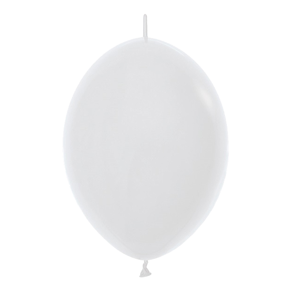 (image for) 6" Fashion White Link O Loon Latex Balloons 50pk