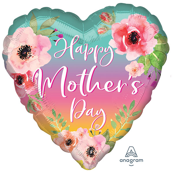 (image for) 18" Flowers & Ombre Mothers Day Foil Balloon