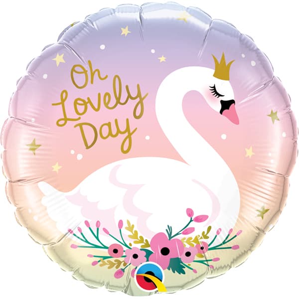 (image for) 18" Oh Lovely Day Swan Foil Balloons