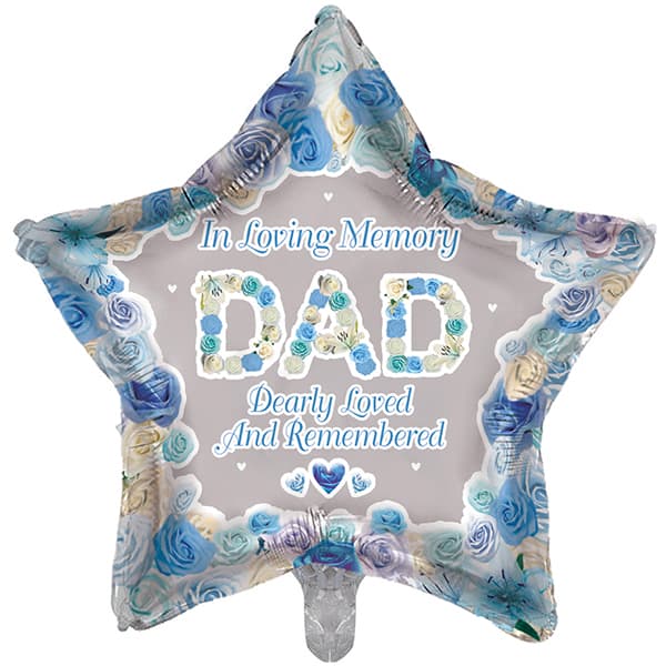(image for) 19" In Loving Memory Dad Star Foil Balloons