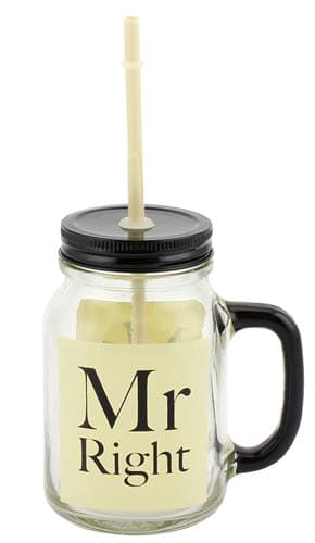 (image for) Mr Right Mason Drinking Jar Glass