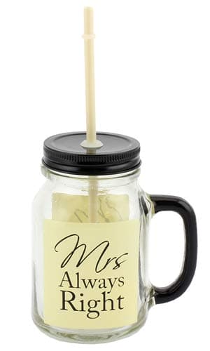 (image for) Mrs Always Right Mason Drinking Jar Glass
