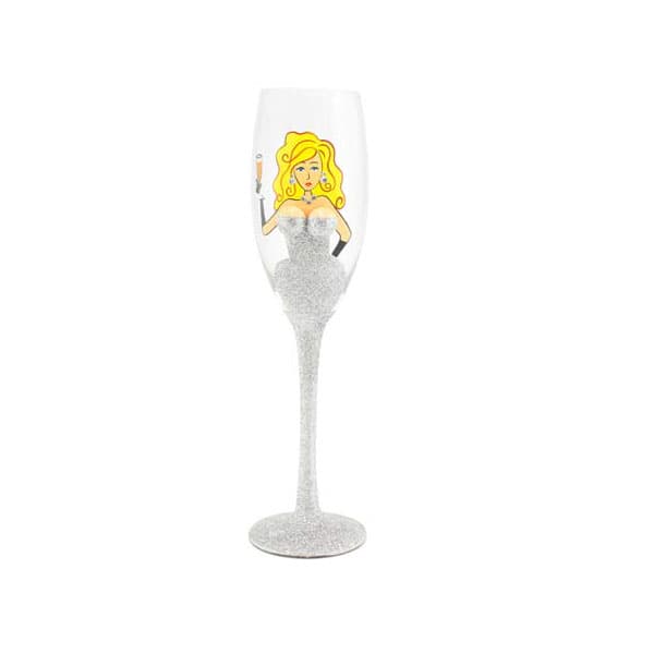 (image for) Silver Glitter Champagne Glass