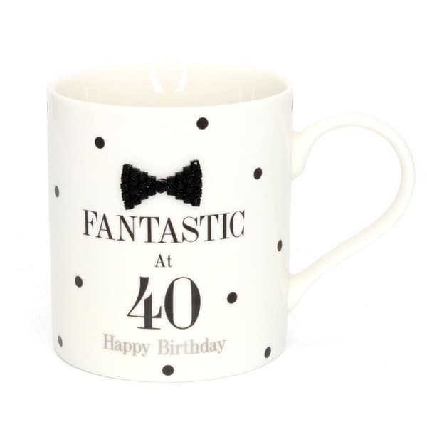 Mad Dots Black Tie 40th Birthday Mug