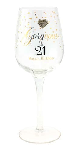 (image for) Gorgeous At 21 Happy Birthday Wine Glass