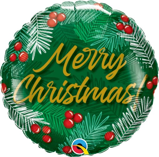 9" Christmas Greens & Berries Air Fill Balloons