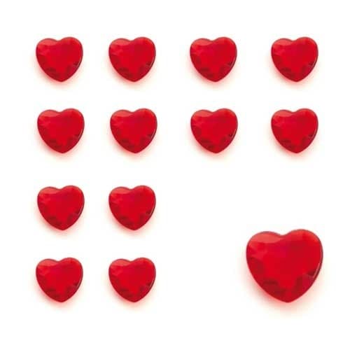 (image for) Red Heart Shaped Diamantes