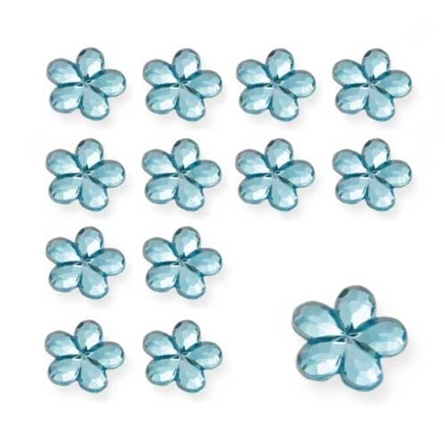 (image for) Aqua Flower Shaped Diamantes