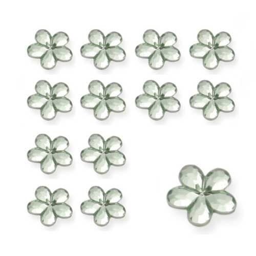 (image for) Apple Green Flower Shaped Diamantes