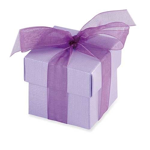 (image for) Lilac Favour Box With Lid x10