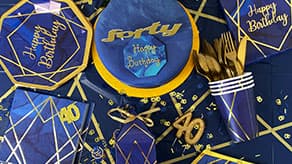 (image for) Navy & Gold Geode Tableware