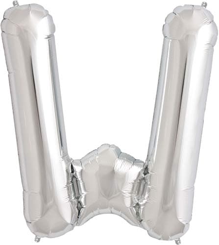 Letter W Silver Shape Balloons