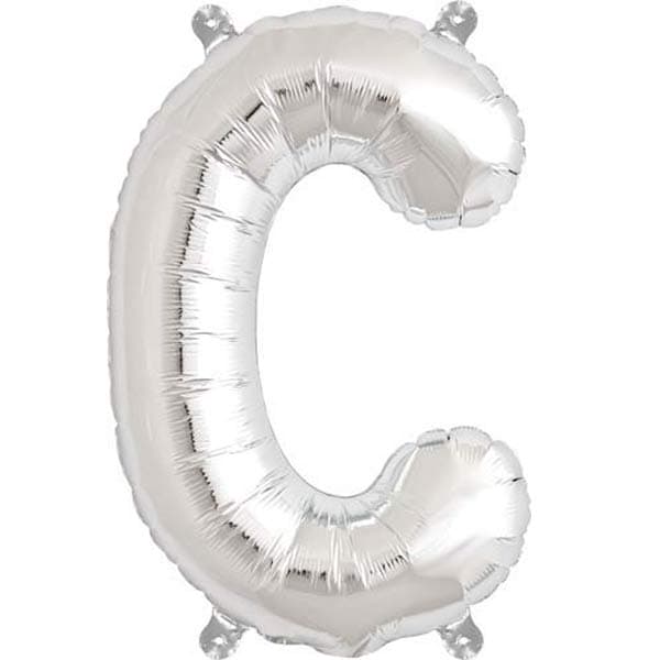 (image for) 16" C Letter Silver Air Filled Balloon