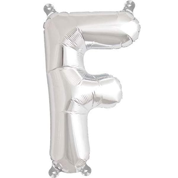 (image for) 16" F Letter Silver Air Filled Balloon