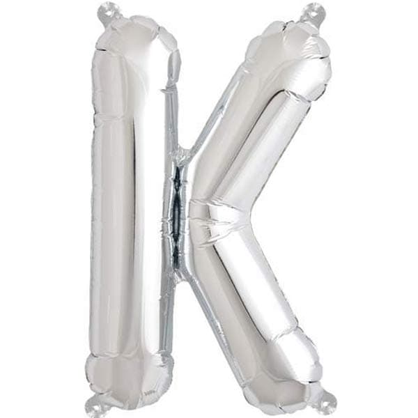 (image for) 16" K Letter Silver Air Filled Balloon