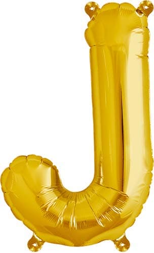 (image for) 16" Letter J Gold Air Filled Balloons