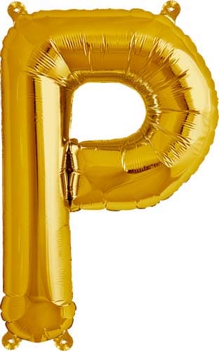 (image for) 16" Letter P Gold Air Filled Balloons