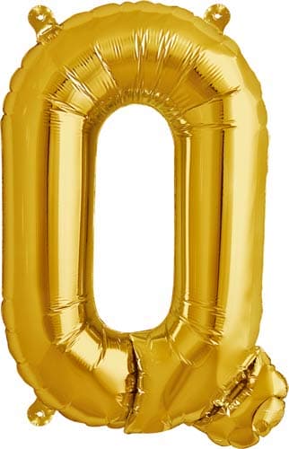 (image for) 16" Letter Q Gold Air Filled Balloons