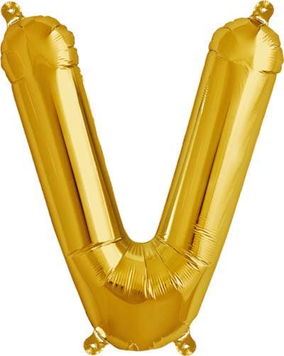 (image for) 16" Letter V Gold Air Filled Balloons