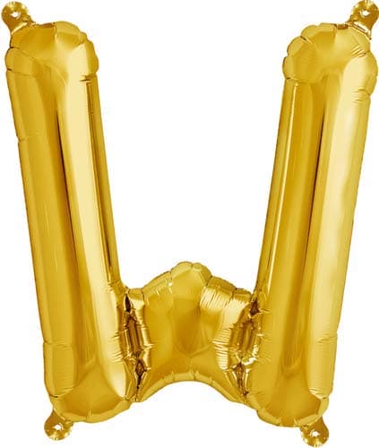 (image for) 16" Letter W Gold Air Filled Balloons