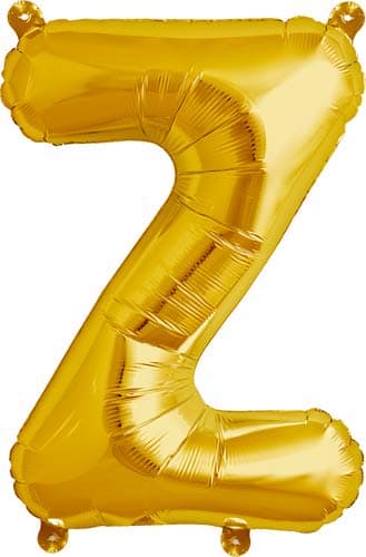 (image for) 16" Letter Z Gold Air Filled Balloons
