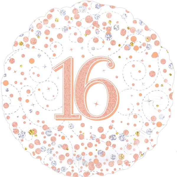 (image for) 18" Sparkling Fizz 16th Birthday Foil Balloons