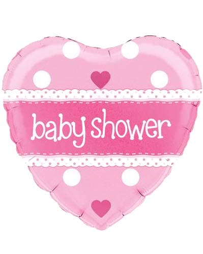 18" Baby Shower Heart Pink Holographic Foil Balloons
