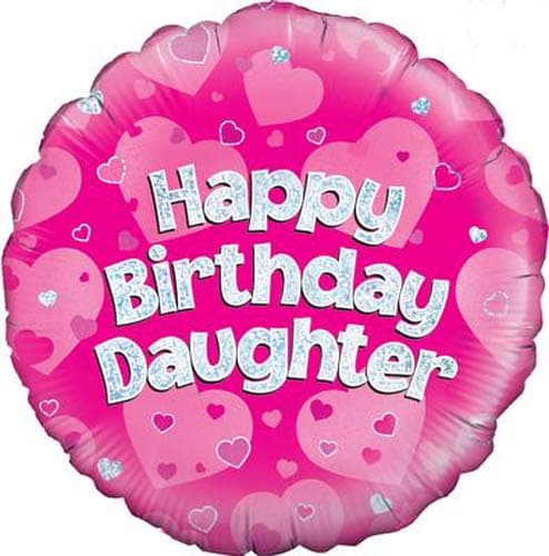 (image for) 18" Happy Birthday Daughter Holographic Foil Balloons