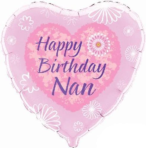 18" Happy Birthday Nan Foil Balloons