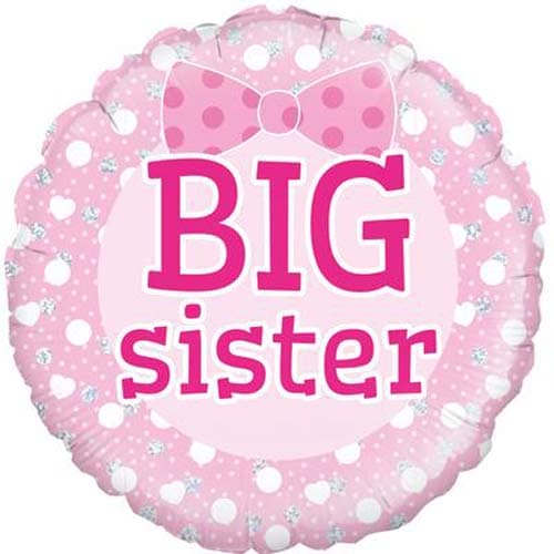 18" Pink Big Sister Foil Balloons