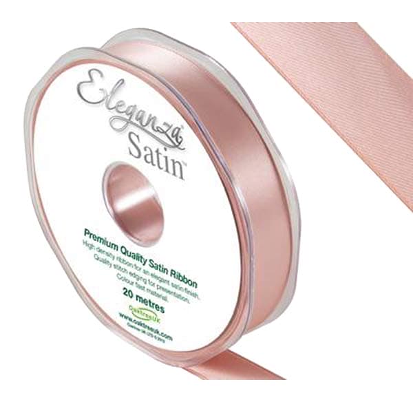 Eleganza Rose Gold Double Faced Satin Ribbon 15mm x 20m