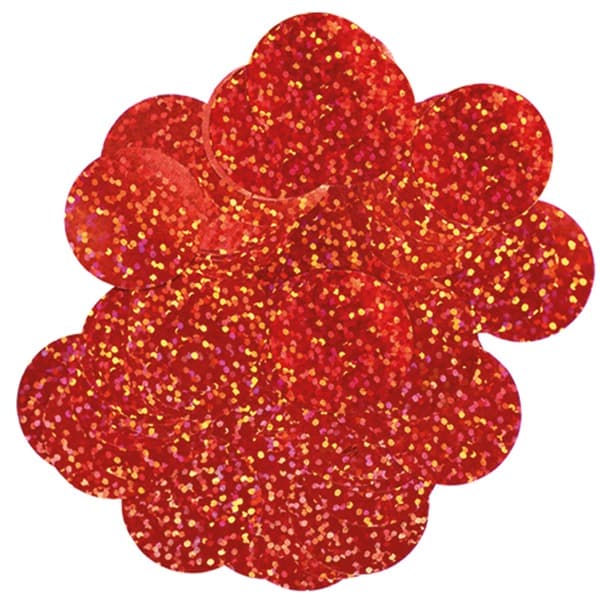 10mm Red Holographic Circular Confetti 50g