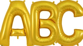 (image for) Oaktree Gold Letter Balloons