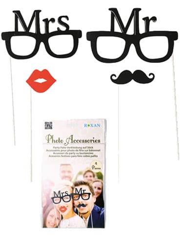 (image for) Mr & Mrs Party Photo Props