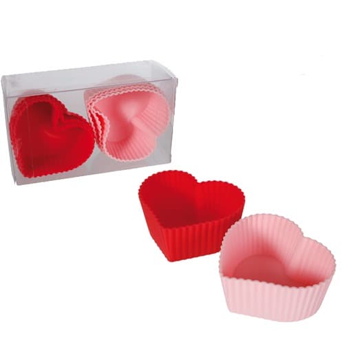 (image for) Silicone Heart Cup Cake Holders