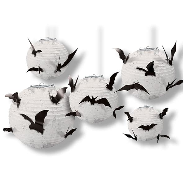 (image for) Paper Lanterns With Bats 5pk