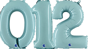 (image for) 14" Grabo Pastel Blue Air Fill Number Balloons