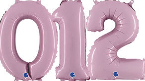(image for) 14" Grabo Pastel Pink Air Fill Number Balloons