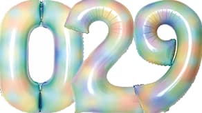 (image for) 34" Pastel Rainbow Number Balloons