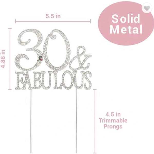 Diamante Cake Topper '30 & Fabulous'