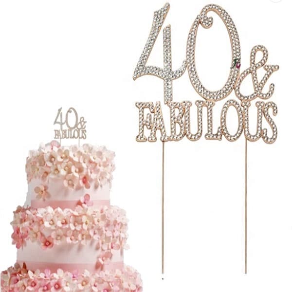 Diamante Cake Topper '40 & Fabulous'