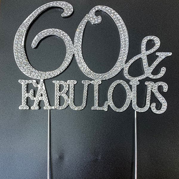 Diamante Cake Topper '60 & Fabulous'
