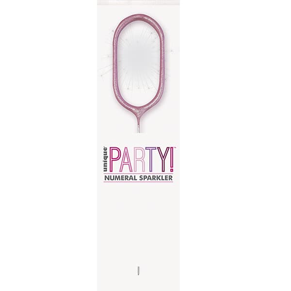 7" Pink Glitz Number 0 Sparklers